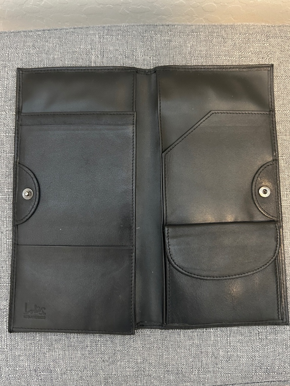 Lodis Black Leather Travel Organizer Wallet